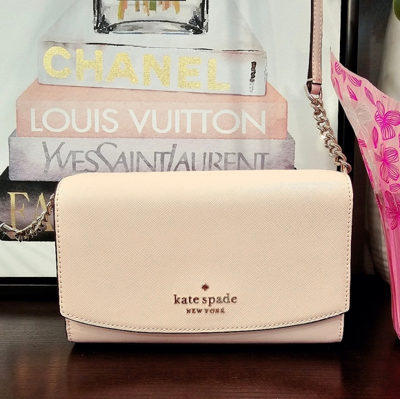kate spade Handbags - Kate Spade Crossbody Bag – Pale Pink Saffiano Leather – Chain Strap